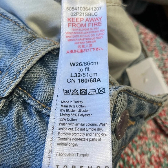 Topshop Premium Mom High Waisted Light Blue Jeans Size W26 Casual Preppy Premium - Picture 7 of 7